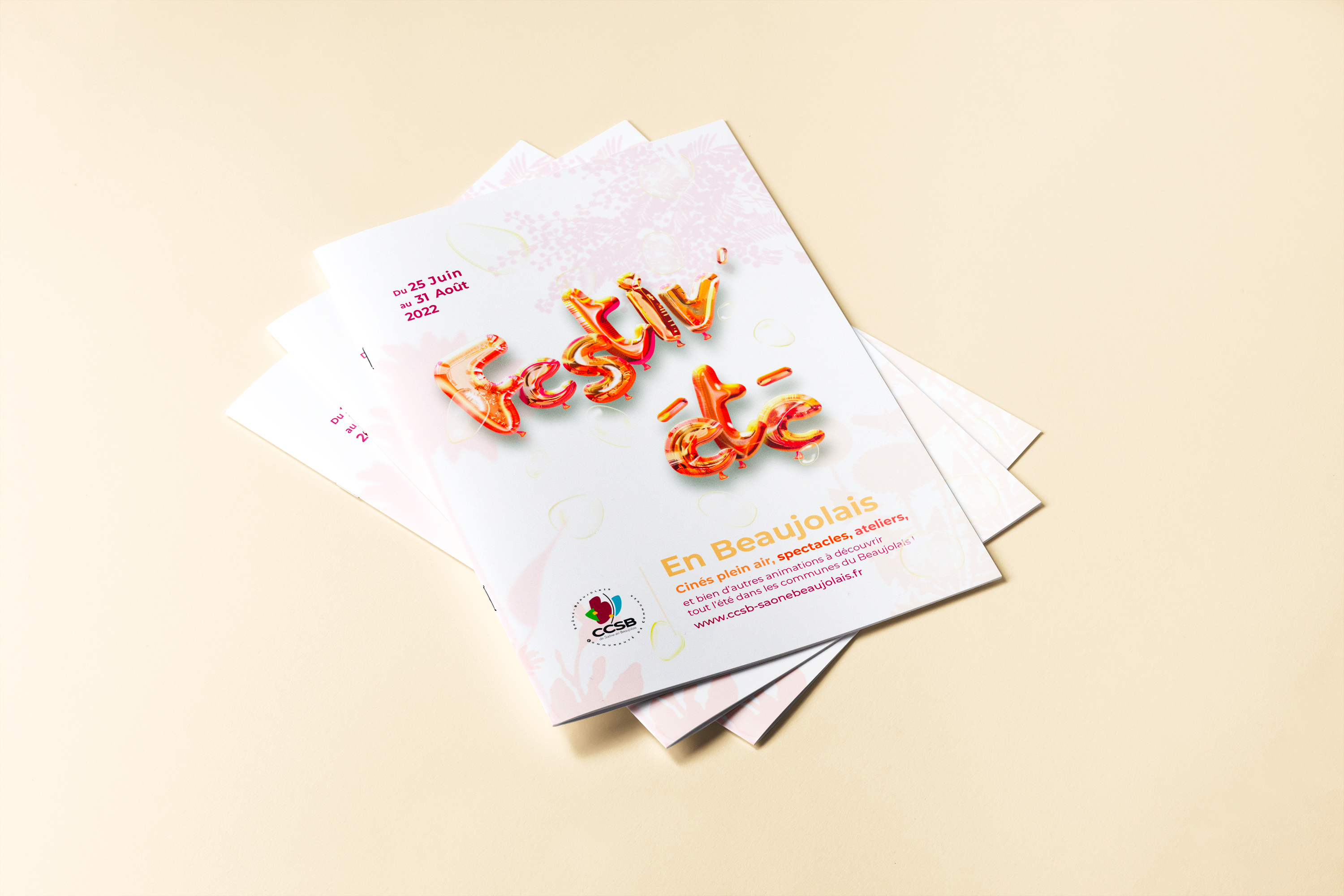 Brochure, pour l'événement Festiv'été en Beaujolais, en collaboration avec La Concepthèque, 2022.